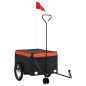 vidaXL Fahrradanhänger Schwarz und Orange 45 kg Eisen vidaXL Fahrradanhänger Schwarz und Orange 45 kg Eisen