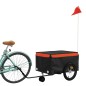 vidaXL Fahrradanhänger Schwarz und Orange 45 kg Eisen vidaXL Fahrradanhänger Schwarz und Orange 45 kg Eisen