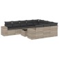 vidaXL 11-tlg. Garten-Sofagarnitur mit Kissen Hellgrau Poly Rattan vidaXL 11-tlg. Garten-Sofagarnitur mit Kissen Hellgrau Poly Rattan