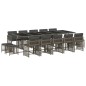 vidaXL 15-tlg. Garten-Essgruppe mit Kissen Grau Poly Rattan vidaXL 15-tlg. Garten-Essgruppe mit Kissen Grau Poly Rattan