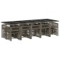 vidaXL 15-tlg. Garten-Essgruppe mit Kissen Grau Poly Rattan vidaXL 15-tlg. Garten-Essgruppe mit Kissen Grau Poly Rattan