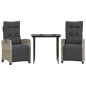 vidaXL 3-tlg. Garten-Essgruppe mit Kissen Hellgrau Poly Rattan vidaXL 3-tlg. Garten-Essgruppe mit Kissen Hellgrau Poly Rattan