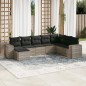vidaXL 8-tlg. Garten-Sofagarnitur mit Kissen Hellgrau Poly Rattan vidaXL 8-tlg. Garten-Sofagarnitur mit Kissen Hellgrau Poly Rattan