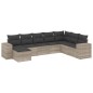 vidaXL 8-tlg. Garten-Sofagarnitur mit Kissen Hellgrau Poly Rattan vidaXL 8-tlg. Garten-Sofagarnitur mit Kissen Hellgrau Poly Rattan
