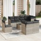 vidaXL 9-tlg. Garten-Sofagarnitur mit Kissen Hellgrau Poly Rattan vidaXL 9-tlg. Garten-Sofagarnitur mit Kissen Hellgrau Poly Rattan