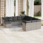 vidaXL 12-tlg. Garten-Sofagarnitur mit Kissen Hellgrau Poly Rattan vidaXL 12-tlg. Garten-Sofagarnitur mit Kissen Hellgrau Poly Rattan