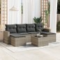 vidaXL 7-tlg. Garten-Sofagarnitur mit Kissen Hellgrau Poly Rattan vidaXL 7-tlg. Garten-Sofagarnitur mit Kissen Hellgrau Poly Rattan