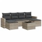 vidaXL 7-tlg. Garten-Sofagarnitur mit Kissen Hellgrau Poly Rattan vidaXL 7-tlg. Garten-Sofagarnitur mit Kissen Hellgrau Poly Rattan