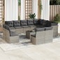 vidaXL 13-tlg. Garten-Sofagarnitur mit Kissen Hellgrau Poly Rattan vidaXL 13-tlg. Garten-Sofagarnitur mit Kissen Hellgrau Poly Rattan