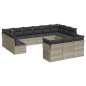 vidaXL 13-tlg. Garten-Sofagarnitur mit Kissen Hellgrau Poly Rattan vidaXL 13-tlg. Garten-Sofagarnitur mit Kissen Hellgrau Poly Rattan