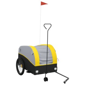 vidaXL Fahrradanhänger Schwarz und Gelb 45 kg Eisen