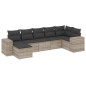 vidaXL 7-tlg. Garten-Sofagarnitur mit Kissen Hellgrau Poly Rattan vidaXL 7-tlg. Garten-Sofagarnitur mit Kissen Hellgrau Poly Rattan