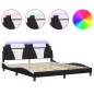 vidaXL Bettgestell mit LED Schwarz und Weiß 180x200 cm Kunstleder vidaXL Bettgestell mit LED Schwarz und Weiß 180x200 cm Kunstleder
