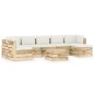 8-tlg. Garten-Lounge-Set mit Kissen Grün Imprägniertes Holz 8-tlg. Garten-Lounge-Set mit Kissen Grün Imprägniertes Holz