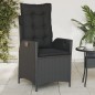 vidaXL Gartensessel Verstellbar mit Kissen Schwarz Poly Rattan vidaXL Gartensessel Verstellbar mit Kissen Schwarz Poly Rattan
