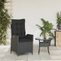 vidaXL Gartensessel Verstellbar mit Kissen Schwarz Poly Rattan vidaXL Gartensessel Verstellbar mit Kissen Schwarz Poly Rattan