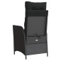 vidaXL Gartensessel Verstellbar mit Kissen Schwarz Poly Rattan vidaXL Gartensessel Verstellbar mit Kissen Schwarz Poly Rattan