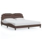 vidaXL Bettgestell mit Kopfteil Braun 180x200 cm Kunstleder vidaXL Bettgestell mit Kopfteil Braun 180x200 cm Kunstleder