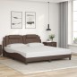 vidaXL Bettgestell mit Kopfteil Braun 180x200 cm Kunstleder vidaXL Bettgestell mit Kopfteil Braun 180x200 cm Kunstleder