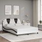 vidaXL Bettgestell mit Kopfteil Weiß und Schwarz 140x190 cm Kunstleder vidaXL Bettgestell mit Kopfteil Weiß und Schwarz 140x190 cm Kunstleder