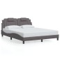 vidaXL Bettgestell mit Kopfteil Grau 160x200 cm Kunstleder vidaXL Bettgestell mit Kopfteil Grau 160x200 cm Kunstleder