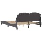 vidaXL Bettgestell mit Kopfteil Grau 160x200 cm Kunstleder vidaXL Bettgestell mit Kopfteil Grau 160x200 cm Kunstleder