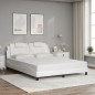 vidaXL Bettgestell mit Kopfteil Weiß 160x200 cm Kunstleder vidaXL Bettgestell mit Kopfteil Weiß 160x200 cm Kunstleder