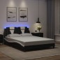 vidaXL Bettgestell mit LED Schwarz und Weiß 140x190 cm Kunstleder vidaXL Bettgestell mit LED Schwarz und Weiß 140x190 cm Kunstleder