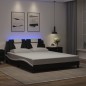 vidaXL Bettgestell mit LED Schwarz und Weiß 160x200 cm Kunstleder vidaXL Bettgestell mit LED Schwarz und Weiß 160x200 cm Kunstleder