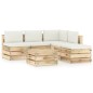 6-tlg. Garten-Lounge-Set mit Kissen Grün Imprägniertes Holz 6-tlg. Garten-Lounge-Set mit Kissen Grün Imprägniertes Holz
