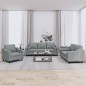 vidaXL 3-tlg. Sofagarnitur mit Kissen Hellgrau Stoff vidaXL 3-tlg. Sofagarnitur mit Kissen Hellgrau Stoff