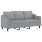 vidaXL 3-tlg. Sofagarnitur mit Kissen Hellgrau Stoff vidaXL 3-tlg. Sofagarnitur mit Kissen Hellgrau Stoff
