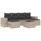 vidaXL 7-tlg. Garten-Sofagarnitur mit Kissen Hellgrau Poly Rattan vidaXL 7-tlg. Garten-Sofagarnitur mit Kissen Hellgrau Poly Rattan