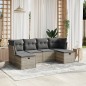 vidaXL 6-tlg. Garten-Sofagarnitur mit Kissen Hellgrau Poly Rattan vidaXL 6-tlg. Garten-Sofagarnitur mit Kissen Hellgrau Poly Rattan