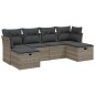 vidaXL 6-tlg. Garten-Sofagarnitur mit Kissen Hellgrau Poly Rattan vidaXL 6-tlg. Garten-Sofagarnitur mit Kissen Hellgrau Poly Rattan