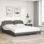 vidaXL Bettgestell mit LED Grau 180x200 cm Kunstleder vidaXL Bettgestell mit LED Grau 180x200 cm Kunstleder