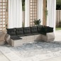 vidaXL 7-tlg. Garten-Sofagarnitur mit Kissen Hellgrau Poly Rattan vidaXL 7-tlg. Garten-Sofagarnitur mit Kissen Hellgrau Poly Rattan