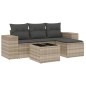 vidaXL 5-tlg. Garten-Sofagarnitur mit Kissen Hellgrau Poly Rattan vidaXL 5-tlg. Garten-Sofagarnitur mit Kissen Hellgrau Poly Rattan