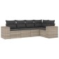 vidaXL 5-tlg. Garten-Sofagarnitur mit Kissen Hellgrau Poly Rattan vidaXL 5-tlg. Garten-Sofagarnitur mit Kissen Hellgrau Poly Rattan