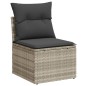 vidaXL 5-tlg. Garten-Sofagarnitur mit Kissen Hellgrau Poly Rattan vidaXL 5-tlg. Garten-Sofagarnitur mit Kissen Hellgrau Poly Rattan
