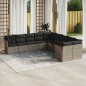vidaXL 10-tlg. Garten-Sofagarnitur mit Kissen Hellgrau Poly Rattan vidaXL 10-tlg. Garten-Sofagarnitur mit Kissen Hellgrau Poly Rattan
