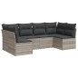 vidaXL 6-tlg. Garten-Sofagarnitur mit Kissen Hellgrau Poly Rattan vidaXL 6-tlg. Garten-Sofagarnitur mit Kissen Hellgrau Poly Rattan