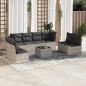 vidaXL 9-tlg. Garten-Sofagarnitur mit Kissen Hellgrau Poly Rattan vidaXL 9-tlg. Garten-Sofagarnitur mit Kissen Hellgrau Poly Rattan