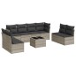vidaXL 9-tlg. Garten-Sofagarnitur mit Kissen Hellgrau Poly Rattan vidaXL 9-tlg. Garten-Sofagarnitur mit Kissen Hellgrau Poly Rattan