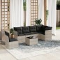 vidaXL 7-tlg. Garten-Sofagarnitur mit Kissen Hellgrau Poly Rattan vidaXL 7-tlg. Garten-Sofagarnitur mit Kissen Hellgrau Poly Rattan