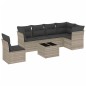 vidaXL 7-tlg. Garten-Sofagarnitur mit Kissen Hellgrau Poly Rattan vidaXL 7-tlg. Garten-Sofagarnitur mit Kissen Hellgrau Poly Rattan