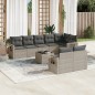 vidaXL 9-tlg. Garten-Sofagarnitur mit Kissen Hellgrau Poly Rattan vidaXL 9-tlg. Garten-Sofagarnitur mit Kissen Hellgrau Poly Rattan