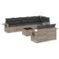 vidaXL 9-tlg. Garten-Sofagarnitur mit Kissen Hellgrau Poly Rattan vidaXL 9-tlg. Garten-Sofagarnitur mit Kissen Hellgrau Poly Rattan