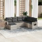 vidaXL 7-tlg. Garten-Sofagarnitur mit Kissen Hellgrau Poly Rattan vidaXL 7-tlg. Garten-Sofagarnitur mit Kissen Hellgrau Poly Rattan