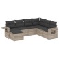 vidaXL 7-tlg. Garten-Sofagarnitur mit Kissen Hellgrau Poly Rattan vidaXL 7-tlg. Garten-Sofagarnitur mit Kissen Hellgrau Poly Rattan